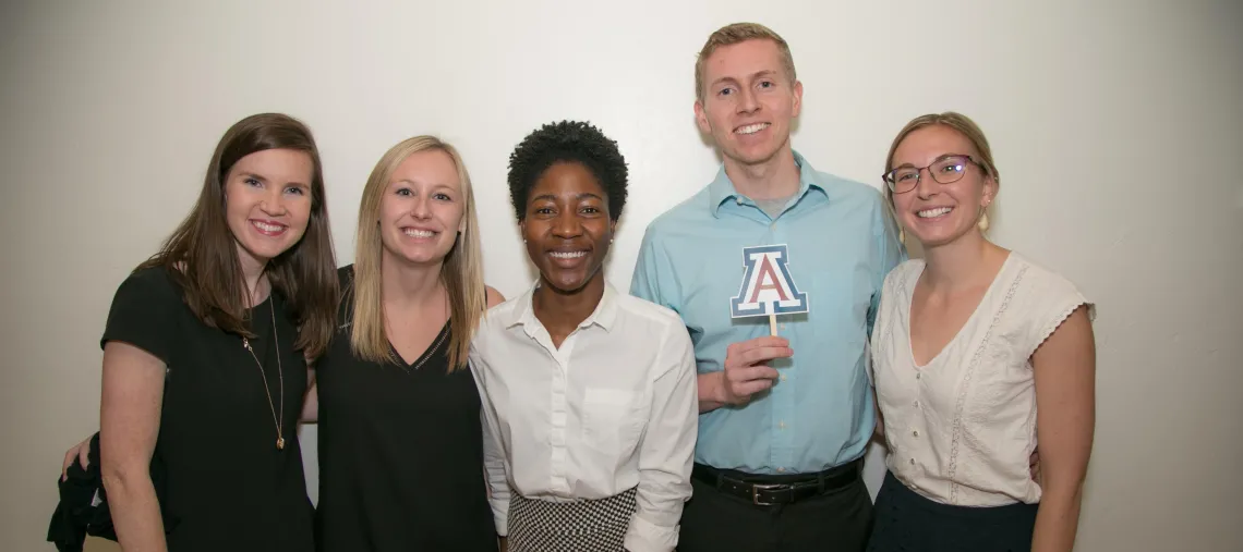 Five MS students smiling