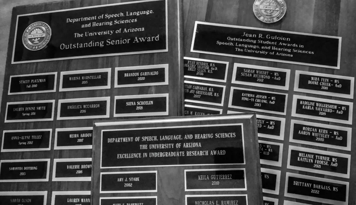 Collage of three award plaques