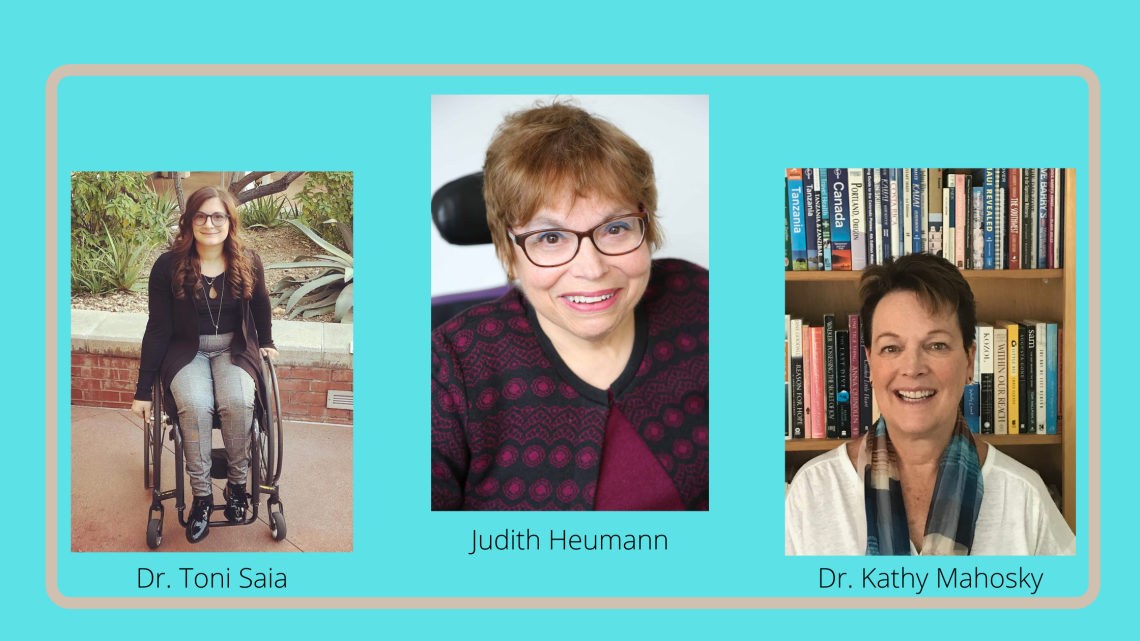 The three speakers for the 2021 GB Workshop are listed: Dr. Toni Saia, Judith Heumann, and Dr. Kathy Mahosky