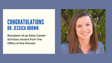 Infographic congratulating Dr. Jessica Brown